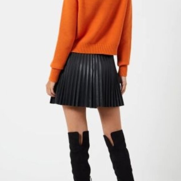 NWT French Connection ETTA Recycled Vegan Leather Skirt in Size 12 - Picture 15 of 15